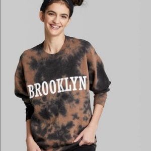 Oversized Sweatshirt Brown Tie-Dye